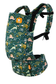Nosidełko Tula Free-to-Grow Land Before Tula to wzór dinozaurów w różnych odcieniach zieleni i bujna roslinność na butalkowo-zielonym tle.
